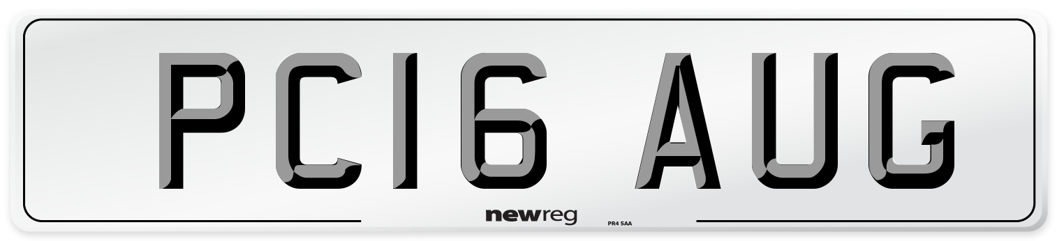 PC16 AUG Number Plate from New Reg